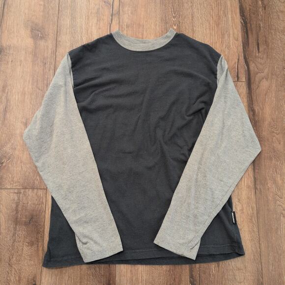 VTG Joe Boxer Men's Large Two Toned Shirt Blank Baseball Navy Gray Y2K - Picture 1 of 6